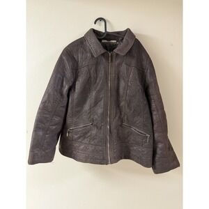 Vintage Leather Buckle back Jacket Brown Suede Size Large Men's